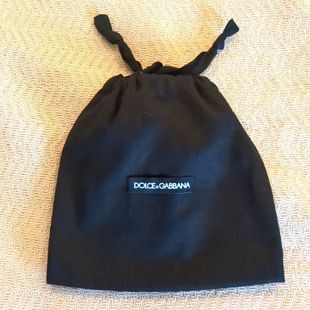 Dolce & Gabbana Logo Black Padded Drawstring Travel Dust Bag